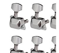 ALFAAL 6 PCS Guitar String Tuning Pegs Tuner Semi-closed Tuner Machine Heads For Electric Guitar Folk Acoustic Guitar (Color : Silver 6Right)