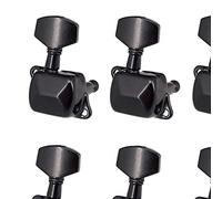 ALFAAL 6 PCS Guitar String Tuning Pegs Tuner Semi-closed Tuner Machine Heads For Electric Guitar Folk Acoustic Guitar (Color : Black 6Right)
