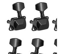 ALFAAL 6 PCS Guitar String Tuning Pegs Tuner Semi-closed Tuner Machine Heads For Electric Guitar Folk Acoustic Guitar (Color : Black 3L and 3R)