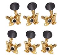 ALFAAL 6 Pcs Right Left Guitar Tuning Pegs Open Machine Heads Oval Button Gold Acoustic Folk Guitar
