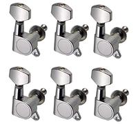 ALFAAL 6 PCS Sealed Right Tuning Pegs Tuner Machine Head 6R For Electric Acoustic Guitar Chrome