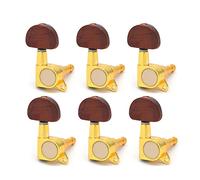 ALFAAL 6 Pcs/sets Acoustic Electric Guitar Inline Guitar Tuning Peg Key Machine Heads Tuners With Coffee Hemicycle Knob (Color : 6R)