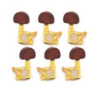 ALFAAL 6 Pcs/sets Acoustic Electric Guitar Inline Guitar Tuning Peg Key Machine Heads Tuners With Coffee Hemicycle Knob (Color : 3R3L)