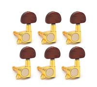 ALFAAL 6 Pcs/sets Acoustic Electric Guitar Inline Guitar Tuning Peg Key Machine Heads Tuners With Coffee Hemicycle Knob (Color : 6L)