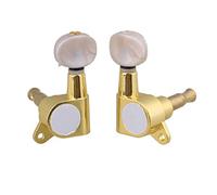 ALFAAL 6 Piece 3L3R Frosted Semicircle Folk Guitar Tuning Pegs Golden & White