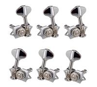 ALFAAL 6 Pieces 3L 3R Open Tuning Pegs Tuners Machine Heads For Electric/Acoustic Guitar Parts (Color : Silver)