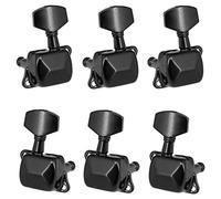 ALFAAL 6 Pieces Guitar String Tuning Pegs Semi-closed Tuning Machine Machine Heads Tuners For Electric Guitar Acoustic Guitar (Color : Black 3L and 3R)