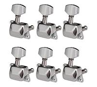ALFAAL 6 Pieces Guitar String Tuning Pegs Semi-closed Tuning Machine Machine Heads Tuners For Electric Guitar Acoustic Guitar (Color : Silver 6R)