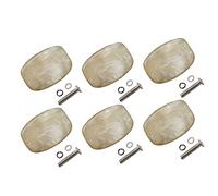 ALFAAL 6 Pieces Plastic Folk Electric Guitar Tuning Pegs Tuners Buttons Caps Beige