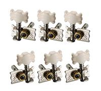 ALFAAL 6 Pieces Zinc Alloy Open Tuning Pegs Tuners Machine Heads 3L 3R For Electric Guitar Parts Silver