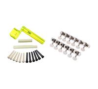 ALFAAL 6 String Acoustic Guitar Nut Saddle Part 12 String Guitar Tuning Key Peg Tuner Machine Head String Tuner Button
