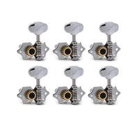 ALFAAL 6PCS 18:1 Gear Ratio Vintage Open Gear String Tuners Tuning Pegs Middle Hole For Classic Guitar Chrome (Color : 6L)