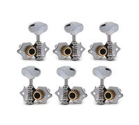 ALFAAL 6PCS 18:1 Gear Ratio Vintage Open Gear String Tuners Tuning Pegs Middle Hole For Classic Guitar Chrome (Color : 3R3L)