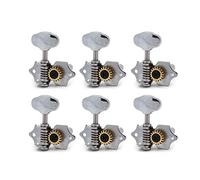 ALFAAL 6PCS 18:1 Gear Ratio Vintage Open Gear String Tuners Tuning Pegs Middle Hole For Classic Guitar Chrome (Color : 6R)