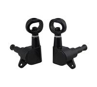 ALFAAL 6pcs 3L3R Black Folk Guitar Parts Hollow Full Closed Guitar Tuning Pegs