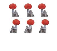 ALFAAL 6pcs 3L3R Chrome Folk Guitar Parts Closed Guitar Tuning Pegs