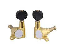 ALFAAL 6pcs 3L3R Golden&Black Frosted Guitar Parts Semicircle Guitar Tuning Peg