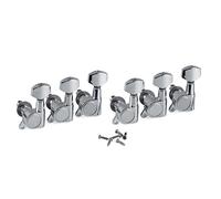 ALFAAL 6PCS 6L Electric Guitar Machine Heads Tuners Tuning Keys Pegs Chrome For Left Handed Guitar