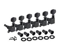 ALFAAL 6PCS 6L Sealed Tuners Electric Guitar Machine Heads Tuning Keys Pegs Black For Left Handed Guitar