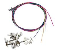 ALFAAL 6Pcs Acoustic Guitar String Tuning Peg Tuner Machine Head & 1 Set Acoustic Guitar String Replacement Steel String