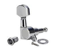 ALFAAL 6PCS Chrome Guitar Machine Heads Tuners 3L3R Tuning Pegs Keys Large Button 1:15 Gear Ratio