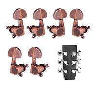 ALFAAL 6pcs Closed Guitar Tuning Pegs String Tuners Machine Heads Knobs Tuning Keys For Folk Acoustic/Electric Guitar (Color : Copper)