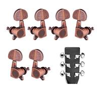 ALFAAL 6pcs Closed Guitar Tuning Pegs String Tuners Machine Heads Knobs Tuning Keys For Folk Acoustic/Electric Guitar (Color : Crimson Bronze)