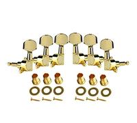 ALFAAL 6PCS Gold Guitar Tuners Machine Heads 3L3R Acoustic Guitar Tuning Pegs Keys 1:15