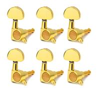 ALFAAL 6pcs/lots Chrome Black Gold Guitar String Tuning Pegs Keys Tuners Machine Heads For Acoustic Electric Guitar (Color : Gold 6R)