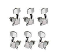 ALFAAL 6pcs Sealed Guitar String Pegs Locking Tuners Electric Acoustic Guitar Tuner Machine Heads Knobs (Color : Silver)