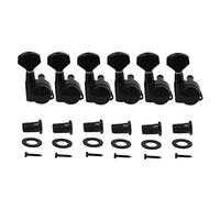 ALFAAL 6pcs/Set Locking Tuners Electric Guitar Machine Heads Lock String Tuning Pegs 6R /6L Gear Ratio 1:19 (Color : Black 6R)