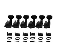 ALFAAL 6pcs/Set Locking Tuners Electric Guitar Machine Heads Lock String Tuning Pegs 6R /6L Gear Ratio 1:19 (Color : Black 6L)