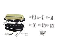 ALFAAL 6R Electric Guitar String Tuning Pegs Tuners Machine Heads With Guitar Bridge Single Coil Pickup And Neck Pickup Set