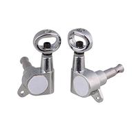 ALFAAL 6x Chrome 4x3.7cm 3L3R Folk Guitar Parts Hollow Closed Guitar Tuning Peg