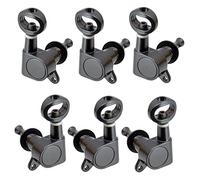 ALFAAL 6x Fully Closed Machine Heads Tuner Hollow Handle 3L3R for Acoustic Guitar (Color : Black)