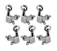 ALFAAL 6x Fully Closed Machine Heads Tuner Hollow Handle 3L3R for Acoustic Guitar (Color : Silver)