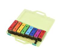 ALFAAL 8 Note Colorful Xylophone Glockenspiel Removable Metal Plate Bell Resonator With Plastic Mallet