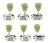 ALFAAL A Set 6 Pcs Jade Green Retro Trapezoid Button Locked String Tuning Pegs Key Tuner Machine Head