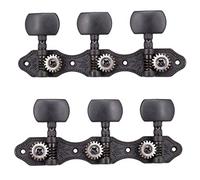 ALFAAL A Set Vintage Acoustic Guitar String Tuning Pegs Guitar Tuners Acacia Knobs 3R3L Black