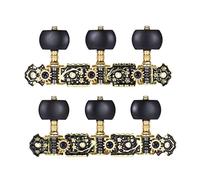 ALFAAL Acoustic Classical Guitar Tuning Key Machine Head 3R 3L Guitar String Tuning Peg Tuner Gold Black Plated