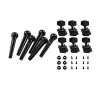 ALFAAL Acoustic Guitar Bridge Pins Saddle Nut Parts With 6Pcs String Tuning Pegs Machine Heads Tuners