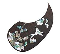 ALFAAL Acoustic Guitar Pickguard Inlaid With Real White Shellfish Color Shell With Glue Solid Wood Pickguard Acoustic Guitar Pickguards