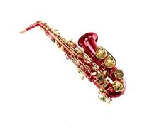 ALFAAL Adult E-flat Mid Tone Saxophone Wind Instrument Red Lacquered Gold Key Beginner