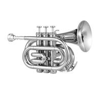 ALFAAL Adult Trumpets Bb Trumpet Mini Pocket Trumpet With Carry Bag Gloves Cloth Horn Brass Instrument With Trumpet Accessories