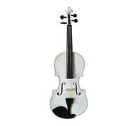 ALFAAL All Wood Polished Violin Beginner Adult Black White Pink Glossy Violin Musical Instrument (Color : White 8/1)