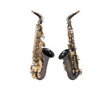 ALFAAL Alto Saxophone Professional Playing Adult Beginners E Flat Saxophone Instrument (Color : Bk nickel gold keys)