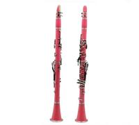 ALFAAL B Flat Clarinet For Beginner B Flat Clarinet Bakelite Clarinet Adult Entry-level Colorful Nickel-plated Instrument Clarinet(Pink)