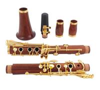 ALFAAL B Flat Clarinet For Beginner Redwood Professional Clarinet A Rosewood Silvering/Ebony Gold-plated Clarinet(Redwood)