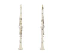 ALFAAL B Flat Clarinet For Beginner White ABS Glossy Clarinet 17 Keys B Flat Key Suitable For Beginners And Test Takers