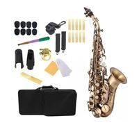 ALFAAL B Flat Curved Saxophone Saxophone Antique Copper Professional Musical Instruments With Gloves Case